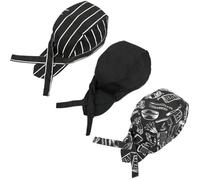 3 Chapeaux De Chef, Calot Cuisine, Toque De Cuisinier Chapeaux De Chef Extensibles, Chapeaux De Chef pour Hommes Et Femmes (Noir,