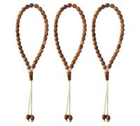 3 Chapelet Musulman 33 Perles Tasbihs, 8mm Bois Chapelet Pour Islamique Les Prières Quotidiennes, Cadeau D'anniversaire
