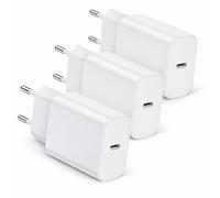 3 Chargeur USB C 25W PD 3.0 Charge Rapide Compatible avec iPhone 16/15/14/13/12, Samsung Galaxy S24/S23/S22/S21, Xiaomi, Huawei, Pixel, Oppo, OnePlus, Realme, iPad Tablette, Prise EU