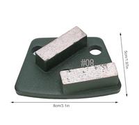 3 chaussures de meulage diamantées trapézoïdales, disques de coupe agressifs pour sols en béton avec 2 dents longues, bloc de meulage diamanté vert 80 pour meuleuses industri