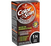 3 CHENES Coloration Permanente 1N Noir Ebène Sans Ammoniaque - Soin et Couleur aux Extraits Végétaux - Boîte de 180 g - Fabriqué en France - Lot de 2