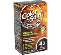 3 CHENES Coloration Permanente 4B Châtain Brownie Sans Ammoniaque - Boîte de 180 g - Soin et Couleur Authentique pour Cheveux - Riche en Pigments Purs - Fabriqué en France - Lot de 2