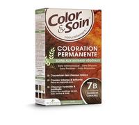 3 CHENES Coloration Permanente 7B Marron Caramel Sans Ammoniaque - Kit Complet Color & Soin - 180 g - Teinture Végétale pour Cheveux avec Baume Capillaire et Gants - Lot de 2