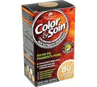 3 CHENES Coloration Permanente 8G Blond Clair Doré Sans Ammoniaque - Kit de Coloration et Soin Capillaire - 180 g - Boîte en Carton - Fabriqué en France - Lot de 2