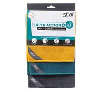 5five Chiffons microfibre - Lot de 3 30 x 40 cm - Coloris assortis