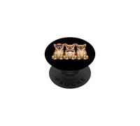 3 Chihuahuas Alignés Chiens Pride Drapeau Arc-en-Ciel LGBTQ+ PopSockets PopGrip Adhésif