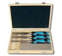 Leman Machine – Coffret 3 ciseaux à bois 780.500.03 – manche bi-matière et 1 pierre