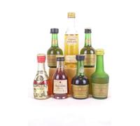 3 ognac lot de 7 mignonnettes prunier courvoisier pierre ferrand hennessy de lagrange alcool années 80 - charentes