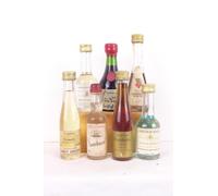 3 cl liqueur lot de 7 mignonnettes chataigne griottes prunelle menthe framboise sambuca liqueur années 80