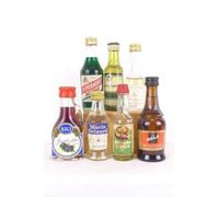 3 cl liqueur lot de 7 mignonnettes marie brizard pippermint mandarineabricot prunelle mure liqueur années 80