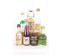 3 cl liqueur lot de 7 mignonnettes sambuca framboise cherry pain d'épice peppermint mirabelle liqueur années 80