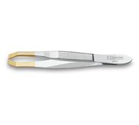 3 claveles 12245 Pince à épiler Crabe Mors dorés 8 cm Cranberry