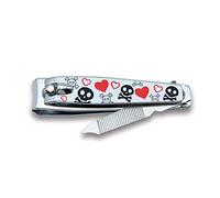 3 Claveles - Coupe-ongles manucure avec lime, coupe-ongles pour les mains, décoré, collection Skull Lover, Acier au carbone, 6 cm