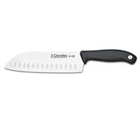 3 CLAVELES CUCHILLO SANTOKU ALVEOLADO Evo PL. 18 cm - 7" E 3C