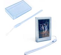 3"" Clear Protective Case for Fujifilm Instax Mini 7+/8/9/11/12/40/90/EVO with 2 Photo Frames, Storage Box and Strap Accessories Compatible Mini 11/12/EVO, Flash Blue, Single