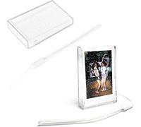 3"" Clear Protective Case for Fujifilm Instax Mini 7+/8/9/11/12/40/90/EVO with 2 Photo Frames,Storage Box and StrapAccessories Compatible Mini 11/12/EVO,Clear Flash,Single