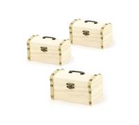3 coffres de pirate en bois à décorer 8 x 8 x 13 cm - Graine Créative