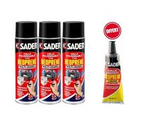 3 Colles pulvérisables néoprène multi-usages 200 ml SADER + OFFERT 1 Tube 55 ml néoprène