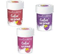 3 colorants alimentaires aux arômes framboise, mûre & fraise - ScrapCooking