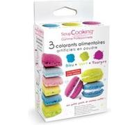 3 colorants alimentaires - bleu, vert, pourpre Bleu