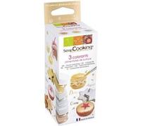 3 colorants alimentaires de surface doré, argenté, cuivré 3 x 5 g - ScrapCooking G