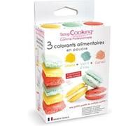 3 colorants alimentaires vert d'eau, corail, jaune - ScrapCooking Multicolore