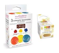 3 colorants liposolubles en poudre + paillettes dorées