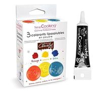 3 colorants liposolubles en poudre + Stylo de glaçage noir