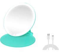 3 Colors Led Makeup Mirror With Touch Control, 1x Magnification, 15 Minute Timer, Portable Cosmetic Mirror With Type-C Rechargeable Battery, Dimmable Light