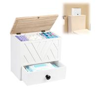 3 Compartiments Boîte de Rangement pour Tampons, Boîte de Rangement pour Serviettes Hygiéniques avec Couvercle, Boîte de Rangement Polyvalente d'hygiène Intime pour Filles, Femmes, Dames (Blanc-1)