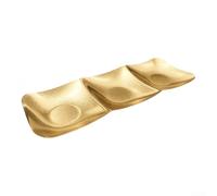 3 Compartment Stainless Steel Tray Square Serving Platter(Gold)