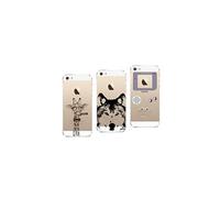 3 coques compatibles Apple iPhone 5 , iPhone 5s , iPhone SE Gel Souple incassable Résistant Antichoc Impression Motif Fantaisie Durable (Pack#4)