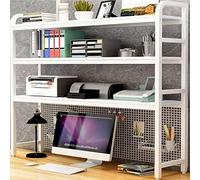 3 Couches DIY Étagère Livre Bureau Bibliothèque Organisateur De Bureau À Poser - Étagère De Table Réglable, Étagères De Rangement En Bois Et En Métal, Pour La Maison, L'école Et Le Bureaus(B,95x24x120