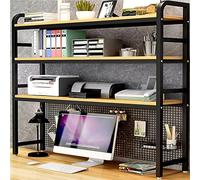 3 Couches DIY Étagère Livre Bureau Bibliothèque Organisateur De Bureau À Poser - Étagère De Table Réglable, Étagères De Rangement En Bois Et En Métal, Pour La Maison, L'école Et Le Bureaus(A,55x24x120