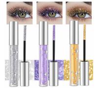 3 Couleurs De Mascara Pailleté Fard À Paupières,Mascara Volumisant Allongant Mascara Diamants Étincelants,Mascara Pailleté Waterproof Pour Cils,Pour Cils,Fête De Mariage