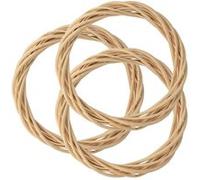3 couronnes décoratives en osier 25 cm Beige