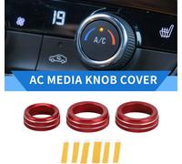 3 Couvercles De Bouton DeDe Commutateur De Volume Des Médias De Climatisation Compatibles pour Dodge Durango 2021-2023, En Alliage D'Aluminium Robuste Rouge.
