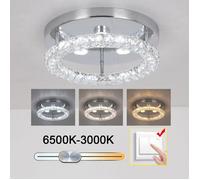 3 cristaux LED lumière de plafond moderne lampadaire chambre à coucher 3 couleurs