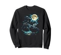 3 Crow Moon Howling Raven Head Conception Graphique drôle Sweatshirt