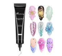 3 D Gel À Ongles - 3 D Gel De Sculpture | Kit De Gels D'extension Des Ongles | Clear Sculpting Glue | Gels 3D À Main Non Collants | Poudre Chromée 15 Ml Pour Les | Nails Art Sans Essuyer | Manu