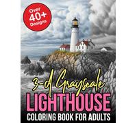 3-d Grayscale Lighthouse Coloring Book For Adults