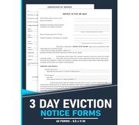 3 Day Eviction Notice Forms: Landlord to Tenant Notice to Quit | 120 Pages.