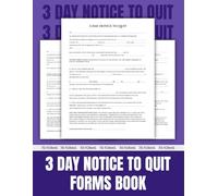 3-Day Notice to Quit Forms Book, Notice to Pay Rent or Vacate Form | Landlord to Tenant Notice to Quit + 70 forms (one page full, other blank).