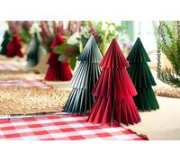 3 décorations de Noël en nid d'abeille en papier, sapins de Noël réutilisables de qualité supérieure pour table, cheminée, rebord de fenêtre, pays des merveilles hivernal, thème de fête en forêt,