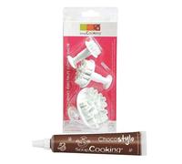 3 découpoirs et éjecteurs à pâte à sucre Flocons + 1 Stylo chocolat Multicolore