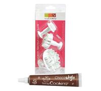 3 découpoirs et éjecteurs à pâte à sucre Flocons + 1 Stylo chocolat Multicolore