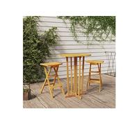 3-delige Barset inklapbaar massief teakhout3100777