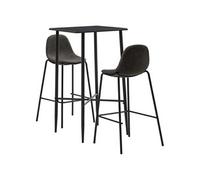 Ensemble de Bar 3 pcs Mobilier de Bistrot Table et Chaises de Pub Meubles de Comptoir Restaurant Cuisine Maison Jardin Tissu Gris Foncé