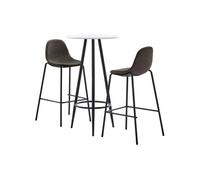 Ensemble de Bar 3 pcs Table et Chaises de Pub Meubles de Bistrot Mobilier de Comptoir Jardin Cuisine Restaurant Maison Tissu Gris Foncé