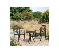 Ensemble de Bistro 3 pcs Aluminium Coulé Noir Salon de Jardin Patio vidaXL